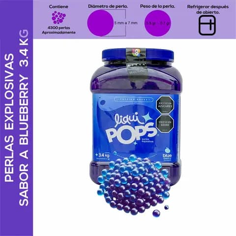 Perlas explosivas LiquiPops Blueberry 3400 g
