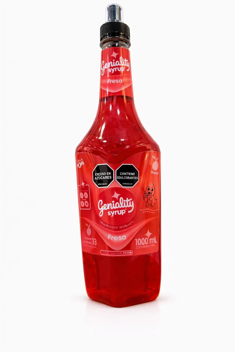 Sirope Geniality sabor fresa para sodas y postres