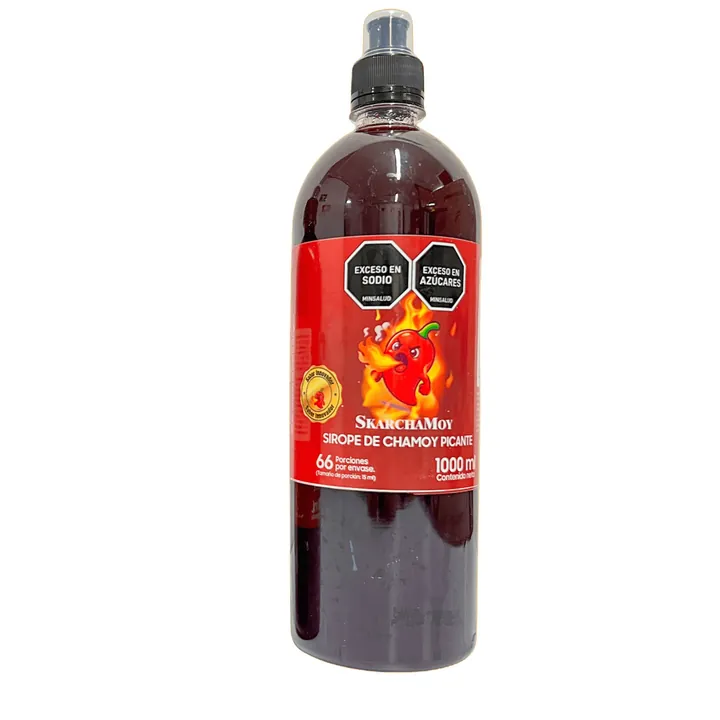 Skarchamoy sirope de chamoy 1000 ml, botella vista de frente