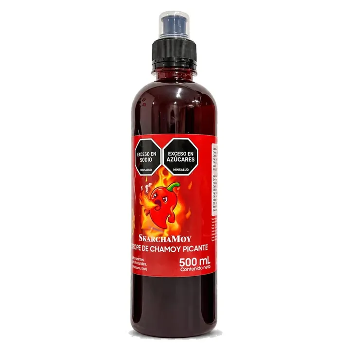 Skarchamoy sirope de chamoy 500 ml, botella vista de frente