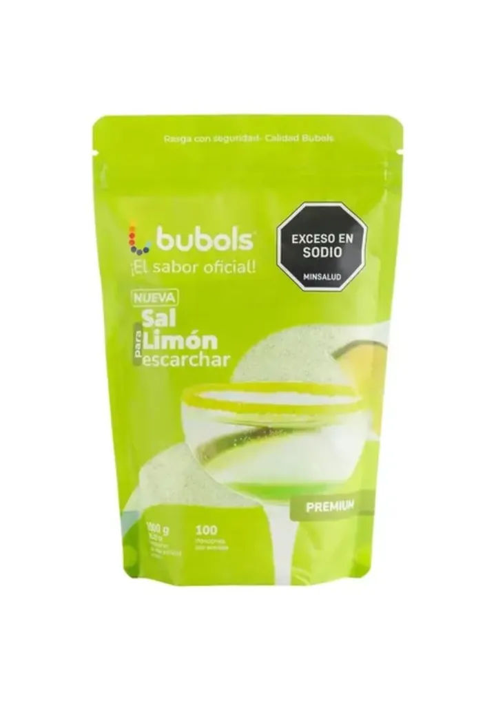 Bolsa de sal para escarchar Bubols Limón de 1000 g