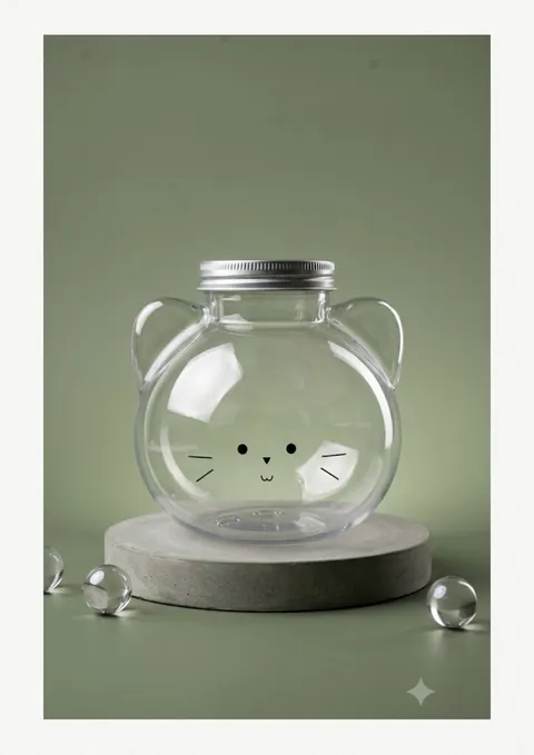 Envase con figura de gato