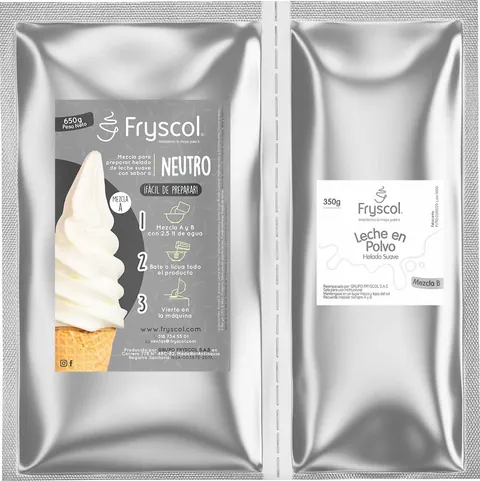 Mezcla en polvo para helado suave neutra