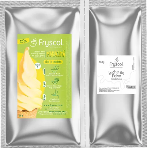 Mezcla en Polvo para Helado Suave sabor a Maracuyá – Bolsa 1 kg