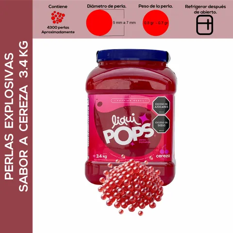 Perlas Explosivas LiquiPops Cereza 3400 gr