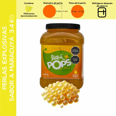Perlas Explosivas LiquiPops Maracuyá 3400 gr
