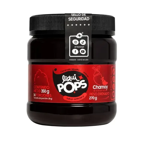 Perlas explosivas LiquiPops Chamoy 350 g, tarro visto de frente