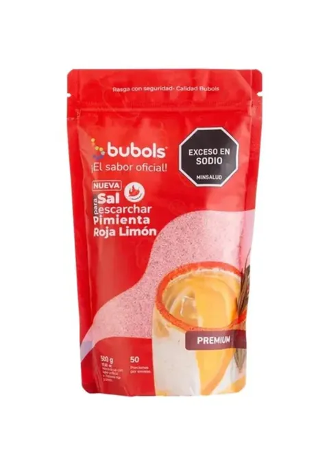 Bolsa de sal para escarchar Bubols Pimienta Roja Limón de 500 g