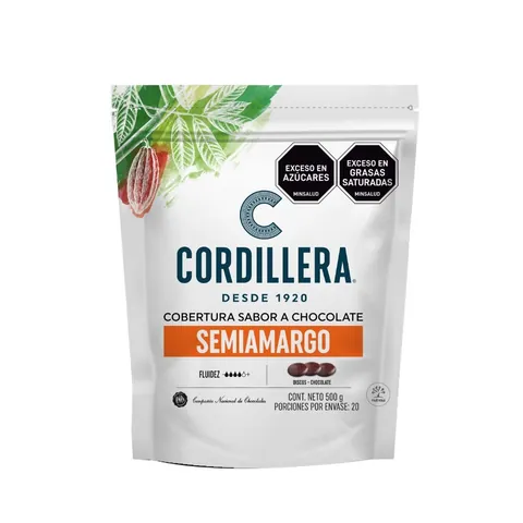 Bolsa de cobertura sabor a chocolate semiamargo Cordillera de 500 g