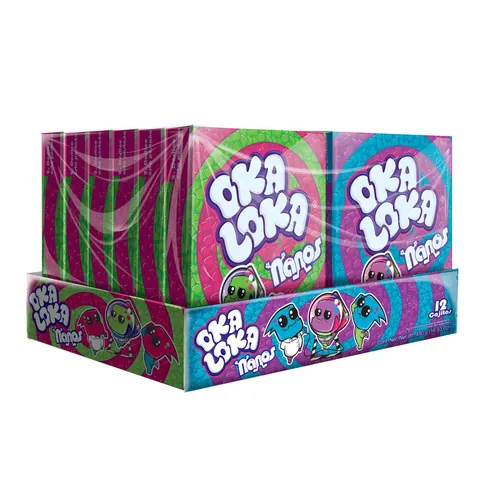 Exhibidor de dulces Oka Loka con 12 cajas