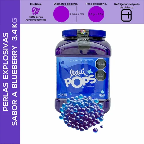 Perlas Explosivas LiquiPops Blueberry 3400 gr